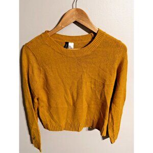 DIVIDED H&M Women's Size XS Crew Neck Yellow Knit Long Sleeve PulloverSweater